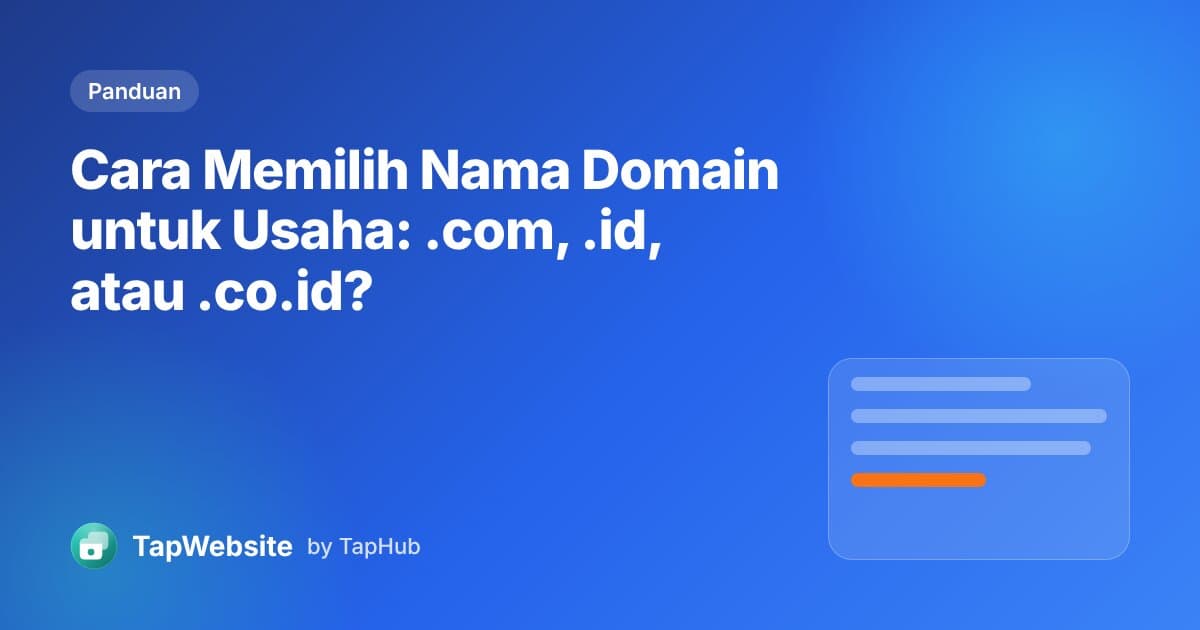 Ilustrasi memilih nama domain website usaha