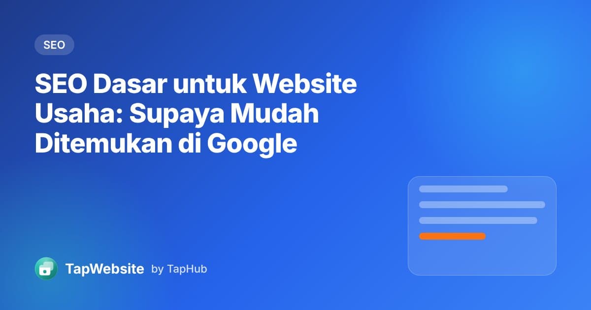 Ilustrasi website usaha muncul di hasil pencarian Google