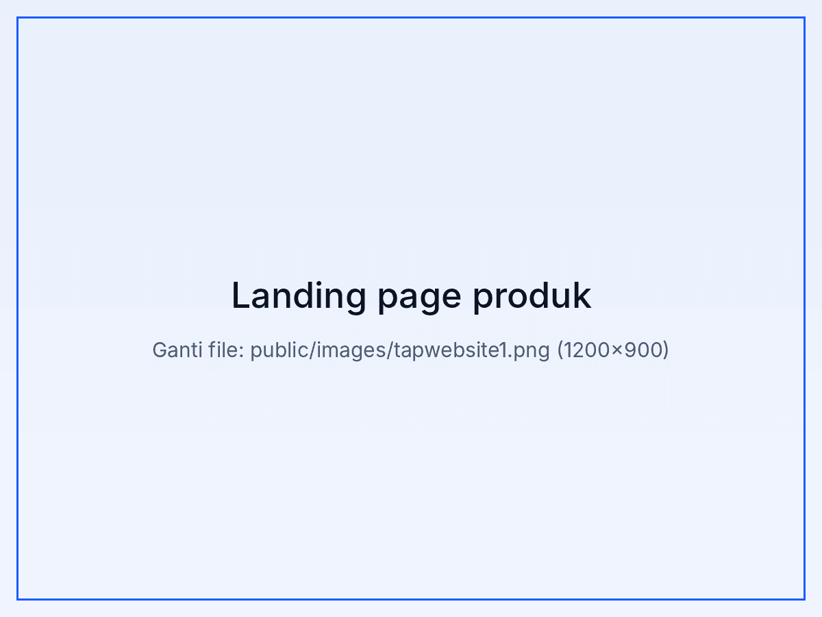 Contoh landing page produk buatan TapWebsite di laptop dan HP