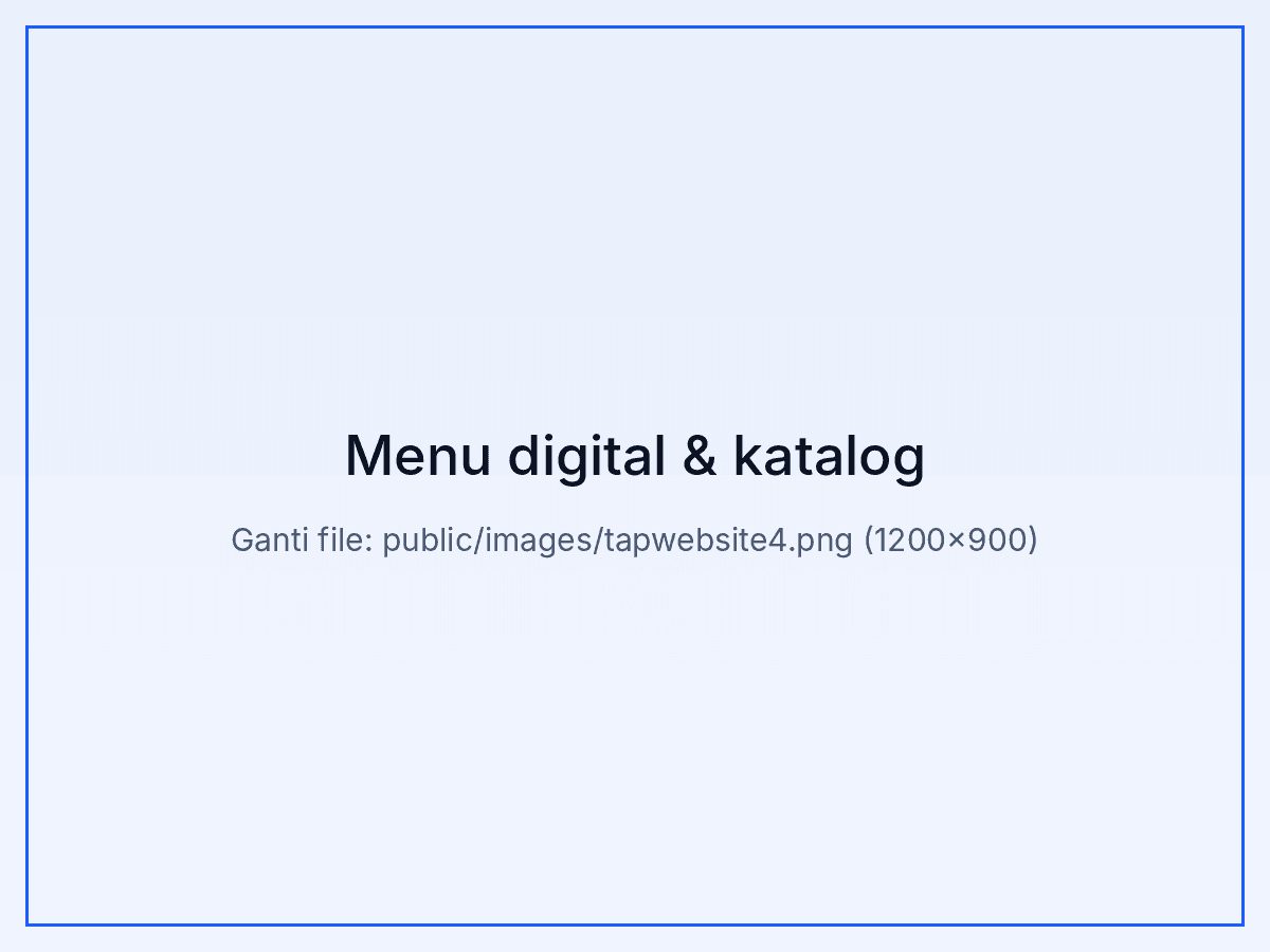Contoh menu digital cafe yang dibuka dari scan QR di meja
